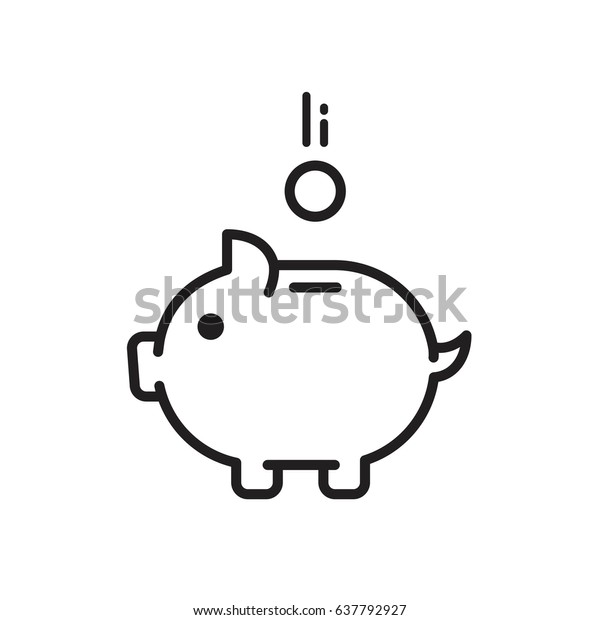 Pig Pink Piggy Bank Flat Icon Stock Vektorgrafik Lizenzfrei - 